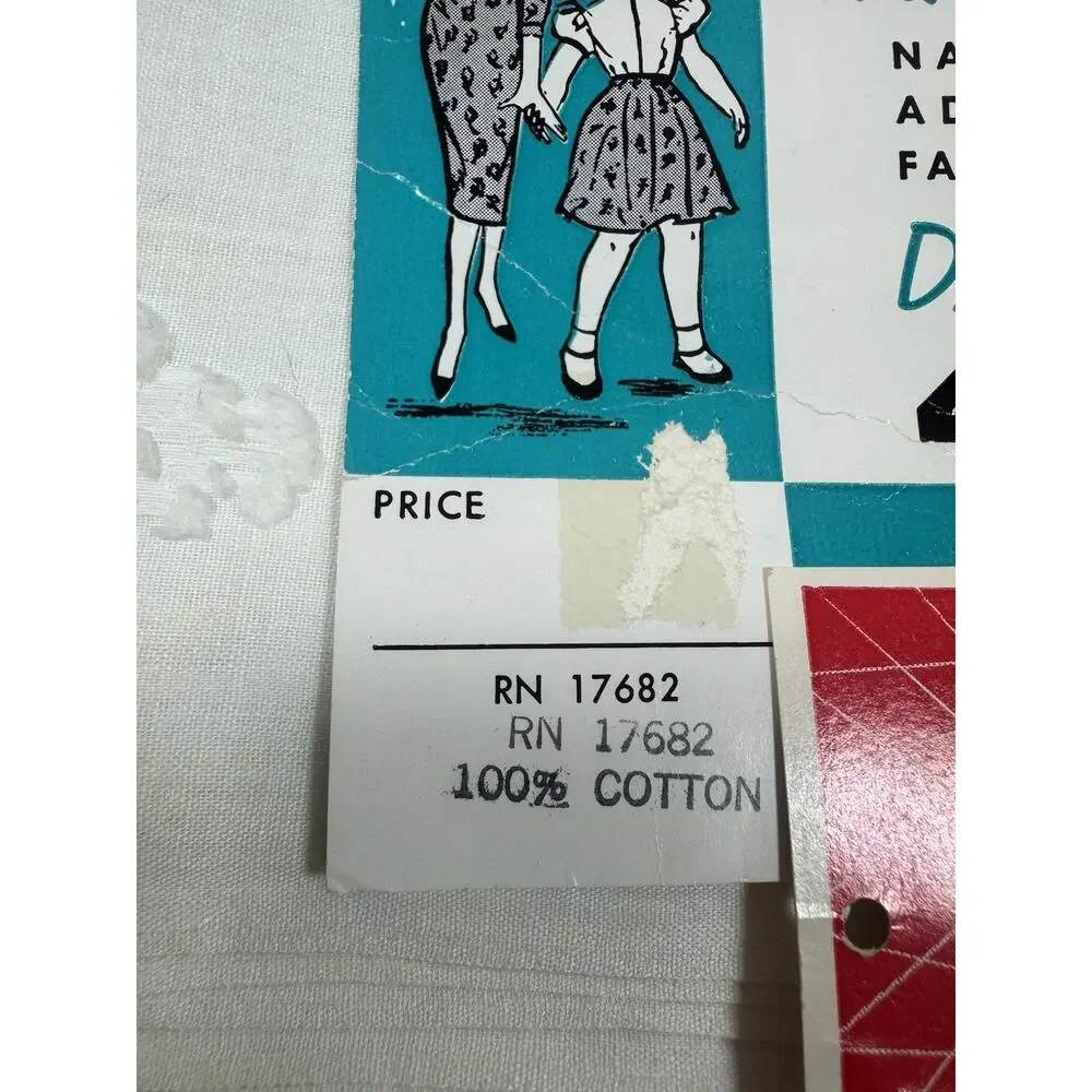 Vintage Fabric 1960s COTTON 4 Yards RN 17682
